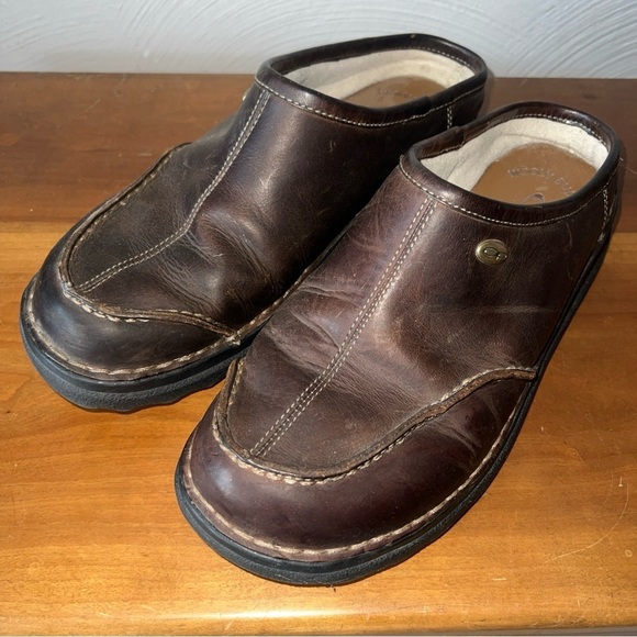 Op Wool Bully Brown Leather Mules Men’s Sz 10 - Picture 2 of 11
